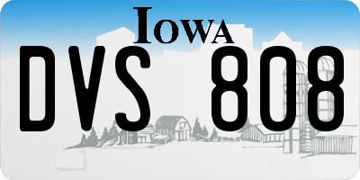 IA license plate DVS808