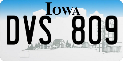 IA license plate DVS809