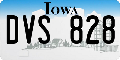 IA license plate DVS828