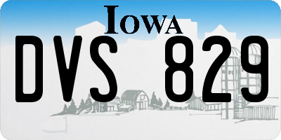 IA license plate DVS829