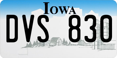 IA license plate DVS830