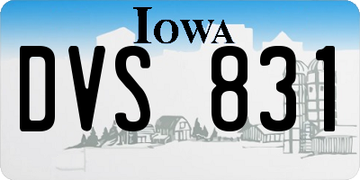 IA license plate DVS831