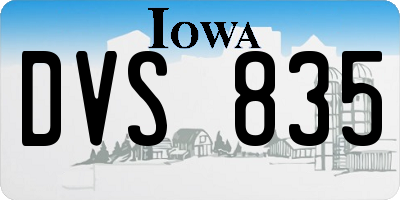 IA license plate DVS835