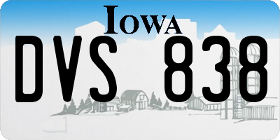 IA license plate DVS838