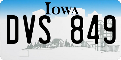 IA license plate DVS849