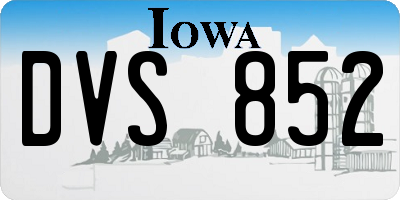 IA license plate DVS852