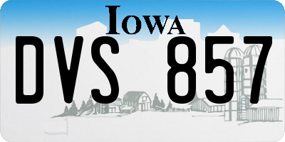 IA license plate DVS857