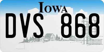 IA license plate DVS868