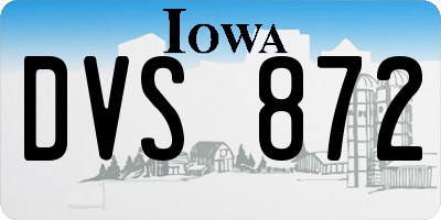 IA license plate DVS872