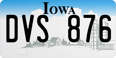 IA license plate DVS876