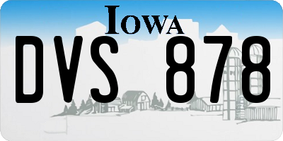 IA license plate DVS878
