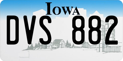 IA license plate DVS882