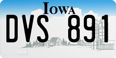 IA license plate DVS891
