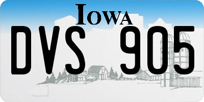 IA license plate DVS905