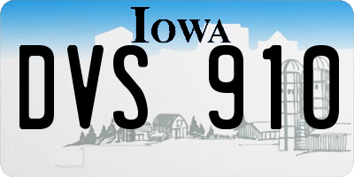 IA license plate DVS910