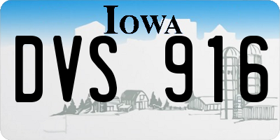 IA license plate DVS916