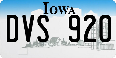 IA license plate DVS920