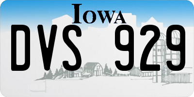 IA license plate DVS929