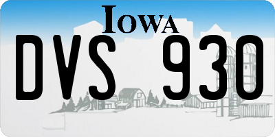 IA license plate DVS930
