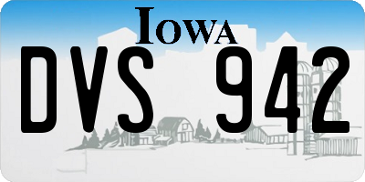 IA license plate DVS942