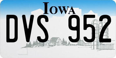 IA license plate DVS952
