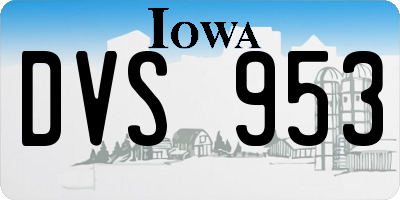 IA license plate DVS953
