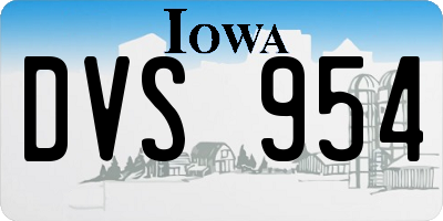 IA license plate DVS954