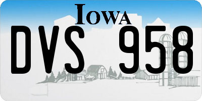 IA license plate DVS958