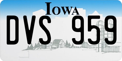 IA license plate DVS959