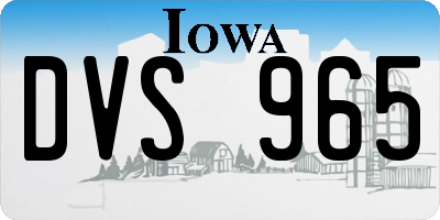 IA license plate DVS965