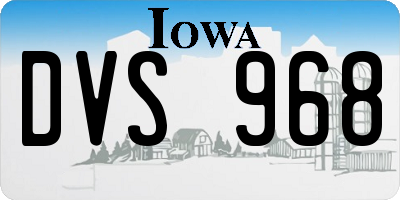 IA license plate DVS968