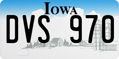 IA license plate DVS970