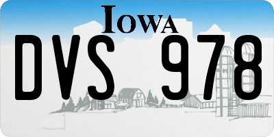 IA license plate DVS978