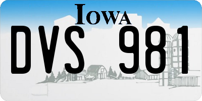 IA license plate DVS981