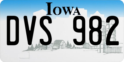 IA license plate DVS982