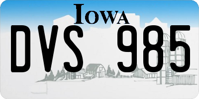 IA license plate DVS985