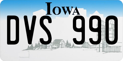 IA license plate DVS990