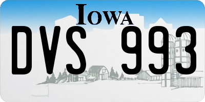 IA license plate DVS993