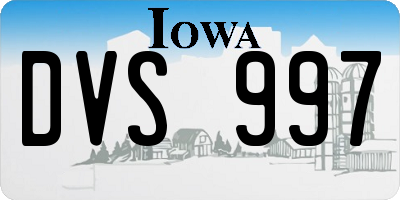 IA license plate DVS997
