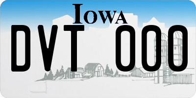IA license plate DVT000