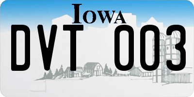 IA license plate DVT003
