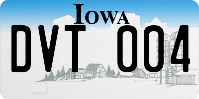 IA license plate DVT004