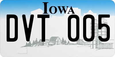 IA license plate DVT005