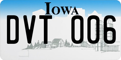 IA license plate DVT006