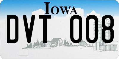 IA license plate DVT008