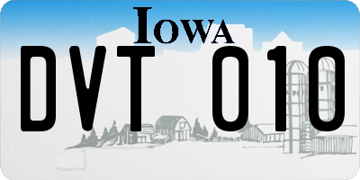 IA license plate DVT010