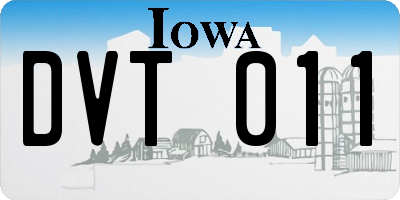IA license plate DVT011