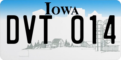 IA license plate DVT014