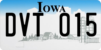 IA license plate DVT015