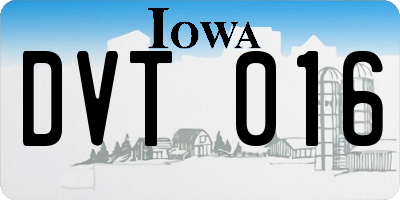 IA license plate DVT016